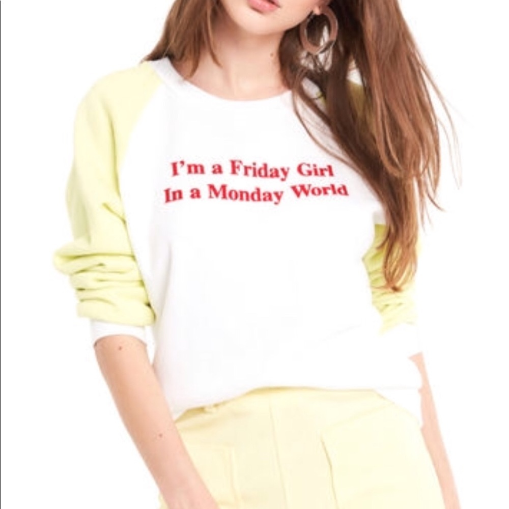 Wildfox Friday Girl Junior Sweatshirt Size L New